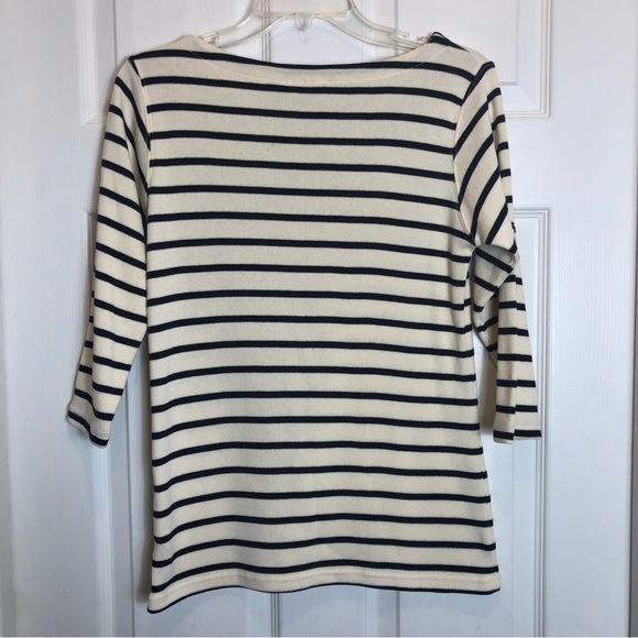 L.L. Bean Stripped Pullover 3/4 Top.  Size S - Picture 4 of 6
